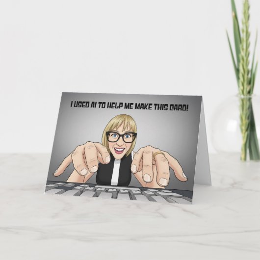 Funny Happy Birthday AI Artificial Intelligence Feestdagen Kaart (Voorkant)
