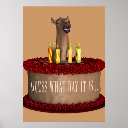 Funny Happy Birthday Camel Poster (Voorkant)