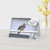 Funny Happy Birthday card - Blue Jay carte d'anniv (Fleur jaune)