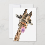 Funny Happy Birthday Kaart met Speelse Giraffe (Achterkant)