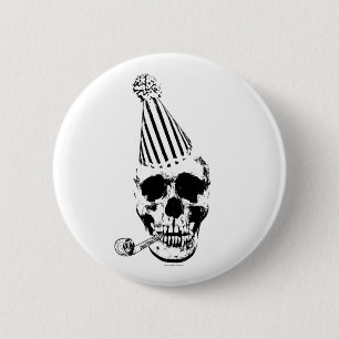 Funny Happy Birthday Party Pet Skull Ronde Button 5,7 Cm