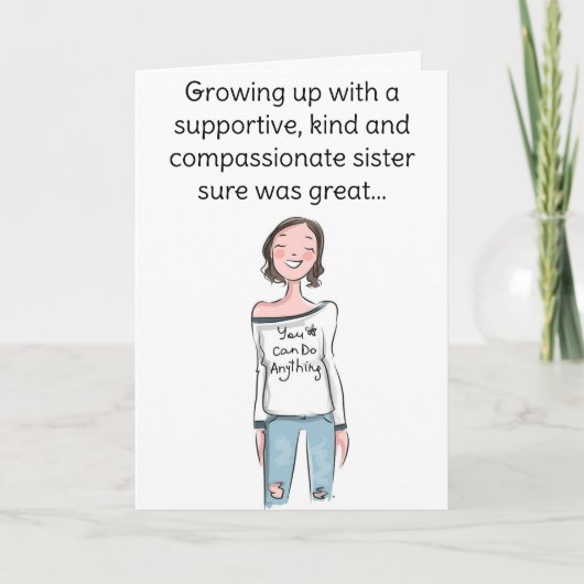 Funny Happy Birthday zuster Kaart (Voorkant)