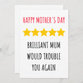 Funny Happy Carte de la fête des mères (Devant / Derrière)