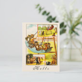 Funny Happy Cats Kittens Hallo Speeltuin Briefkaart (Staand voorkant)