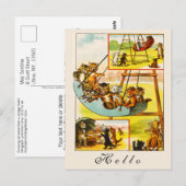 Funny Happy Cats Kittens Hallo Speeltuin Briefkaart (Voorkant / Achterkant)