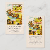 Funny Happy  Cats Kittens Speeltuin Swing Visitekaartje (Voorkant / Achterkant)