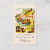 Funny Happy  Cats Kittens Speeltuin Swing Visitekaartje (Voorkant)