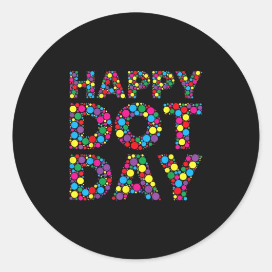 Funny Happy Dot Day Polka Dot Art Students Kids Gi Ronde Sticker (Voorkant)
