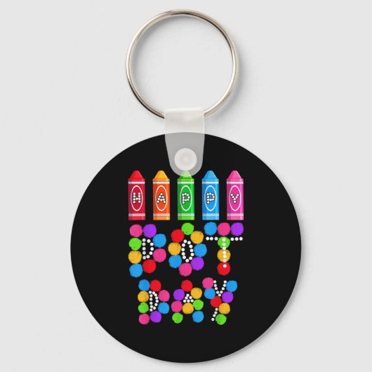 Funny Happy Dot Day Polka Dot Art Students Kids Gi Sleutelhanger (Voorkant)