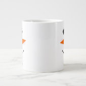 Funny Happy Face Snowman-Kerstmis Hot Coco Latte Extra Grote Beker (Voorkant)