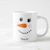 Funny Happy Face Snowman-Kerstmis Hot Coco Latte Extra Grote Beker (Rechts)