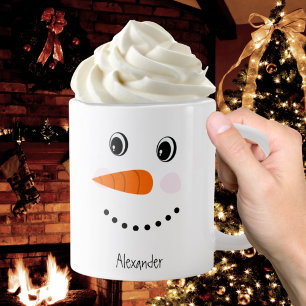 Funny Happy Face Snowman-Kerstmis Hot Coco Latte Extra Grote Beker