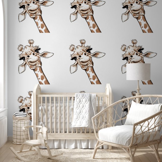 Funny Happy Giraffe Behang (Kinderen)