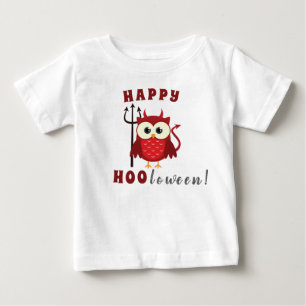 Funny Happy Halloween Owl Devil Trick or treat