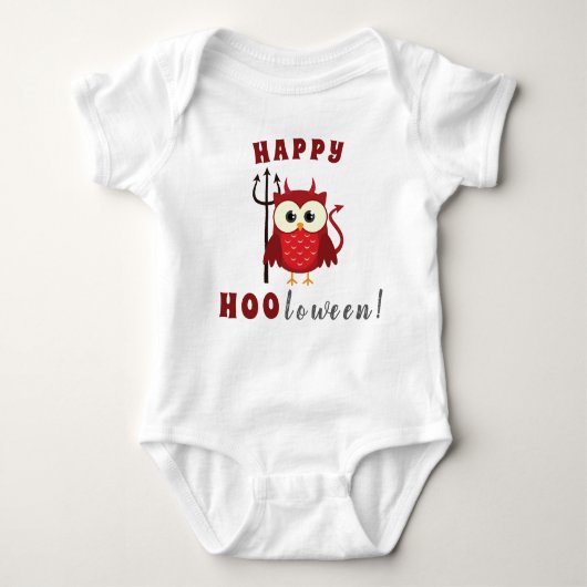 Funny Happy Halloween Owl Devil Trick or treat Romper (Voorkant)