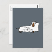 Funny Happy hallowiener wiener-wiener-hond geest h Briefkaart (Voorkant / Achterkant)