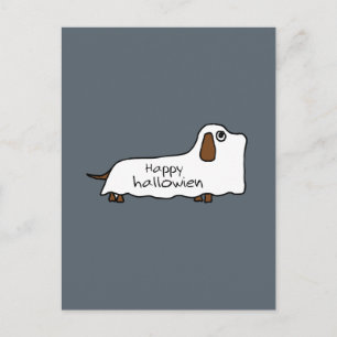 Funny Happy hallowiener wiener-wiener-hond geest h Briefkaart