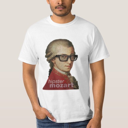 Funny Happy Hipster Mozart T-shirt (Voorkant)