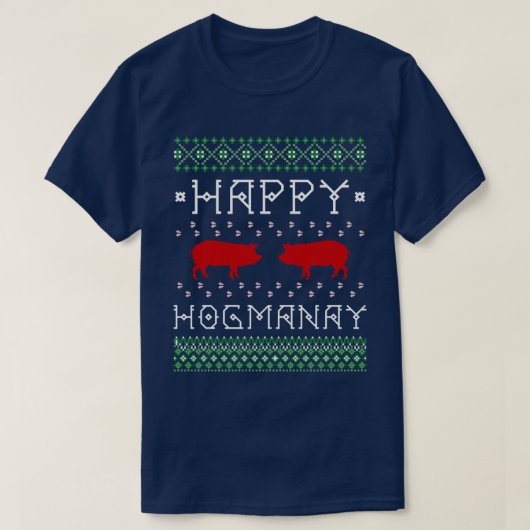 Funny "Happy Hogmanay" Ugly Scottish New Year T-shirt (Design voorkant)