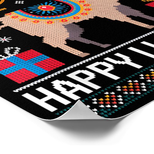 Funny Happy Llamakah Llama With Menorah Poster (Hoek)