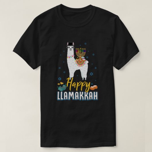Funny Happy Llamakkah Hanukkah Llama T-shirt (Design voorkant)