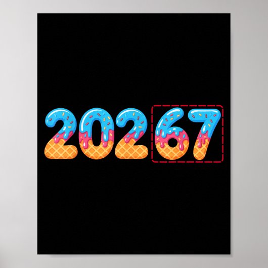 Funny Happy New Year 2026 20267 Ice Cream Drip 67  Poster (Voorkant)