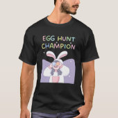 Funny Happy Paast Hunt Cute Bunny Ears Zister T-shirt (Voorkant)