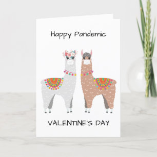 Funny Happy Pandemic Valentijnse Llama Feestdagen Kaart