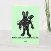 Funny Happy Pâques carte avec cyborg lapin (Dos)