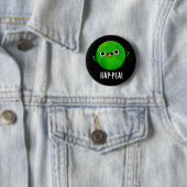 Funny Happy Pea Pun Dark BG Ronde Button 5,7 Cm (In situ)