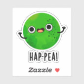 Funny Happy Pea Pun Sticker (Vel)