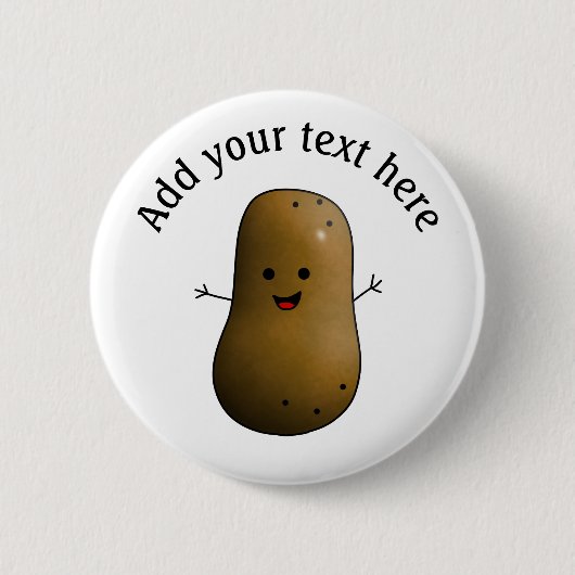 Funny Happy Potato gepersonaliseerd Ronde Button 5,7 Cm (Voorkant)
