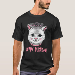 Funny Happy Purrrim Queen Esther Cat Jewish Purim T-shirt