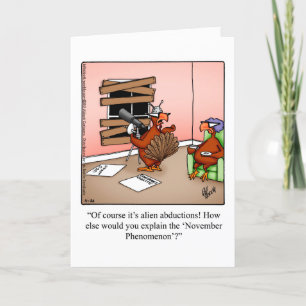 Funny Happy Thanksgiving Humor Wenskaart Feestdagen Kaart