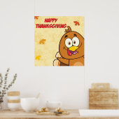 Funny Happy Thanksgiving Poster (Keuken)