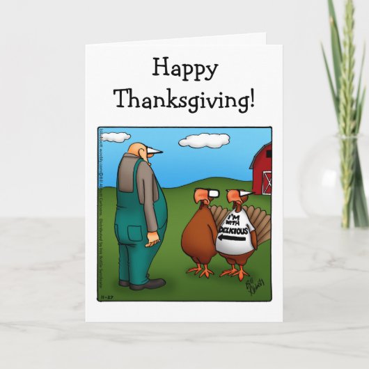 Funny Happy Thanksgiving Wenskaart Feestdagen Kaart (Voorkant)