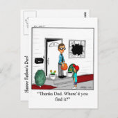 Funny Happy Vaderdag Briefkaart (Voorkant / Achterkant)