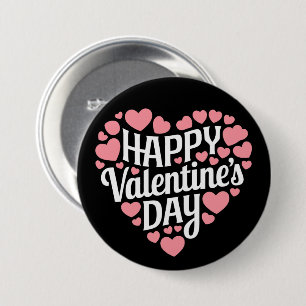Funny Happy Valentijnsdag Hart Liefde Valentijn Ronde Button 7,6 Cm