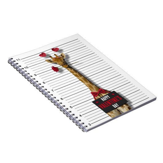 Funny Happy Valentine's Day Mugshot Guilty Giraffe Notitieboek (Rechterzijde)