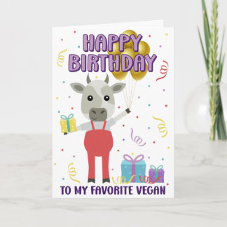 Funny Happy Vegan Birthday Kaart