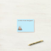 Funny happy walrus cartoon illustratie post-it® notes (Op bureau)