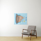 Funny happy walrus cartoon illustratie wandkleed (In Situ (horizontaal))