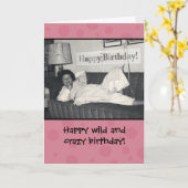 Funny Happy Wild en Crazy Birthday Kaart (Gele Bloem)