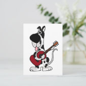 Funny Harlequin Great Dane Plays Guitar Briefkaart (Staand voorkant)