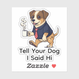 Funny Harrier Dog Business Suit Coffee  Sticker