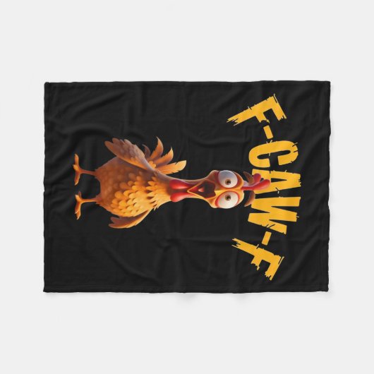Funny Haunted Chicken F-caw-f Tee Fleece Deken (Voorkant (Horizontaal))