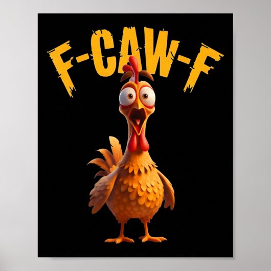 Funny Haunted Chicken F-caw-f Tee  Poster (Voorkant)