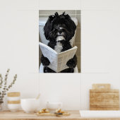 Funny Havanese Dog Print, Newspaper Bathroom Poster (Keuken)