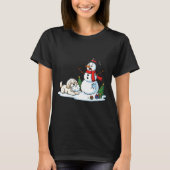 Funny Havanese Snowman Christmas Tree Xmas Womens T-shirt (Voorkant)