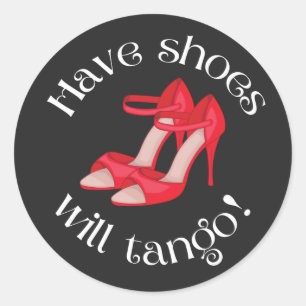 Funny have Shoes Will Tango Red Tango Shoes Ronde Sticker